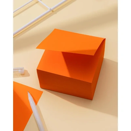 Блок для записей Комус BC 90х90х50 мм оранжевый интенсив проклеенный  плотность 80 г/кв.м