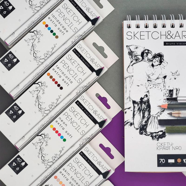 Карандаши цветные SKETCH&ART Портрет 6 цветов трехгранные