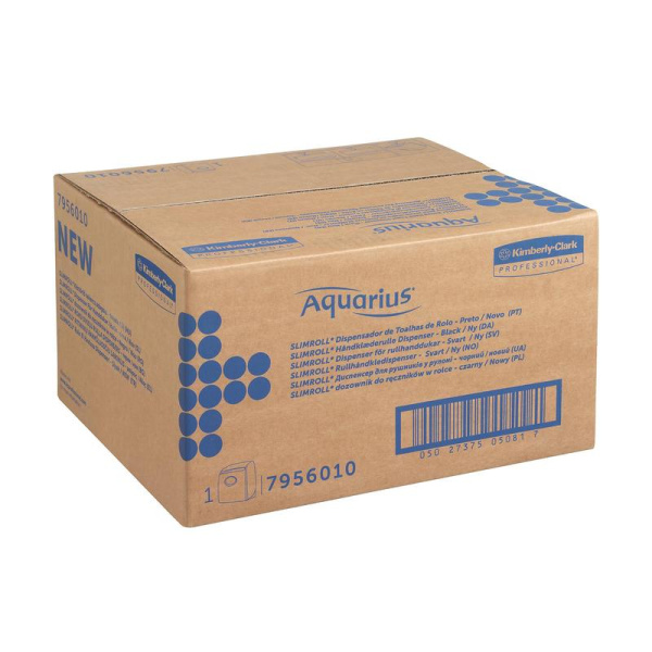 Диспенсер для рулонных полотенец KIMBERLY-CLARK Aquarius Slimroll  пластиковый черный  (код производителя 7956)