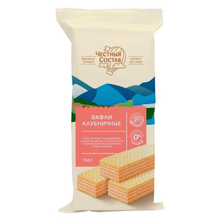Вафли Честный состав клубничные 150 г Вафли Честный состав клубничные 150 г