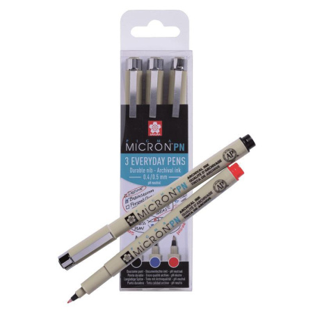 Набор капиллярных ручек Sakura Pigma Micron 3 цвета (толщина линии  0.4 - 0.5 мм)