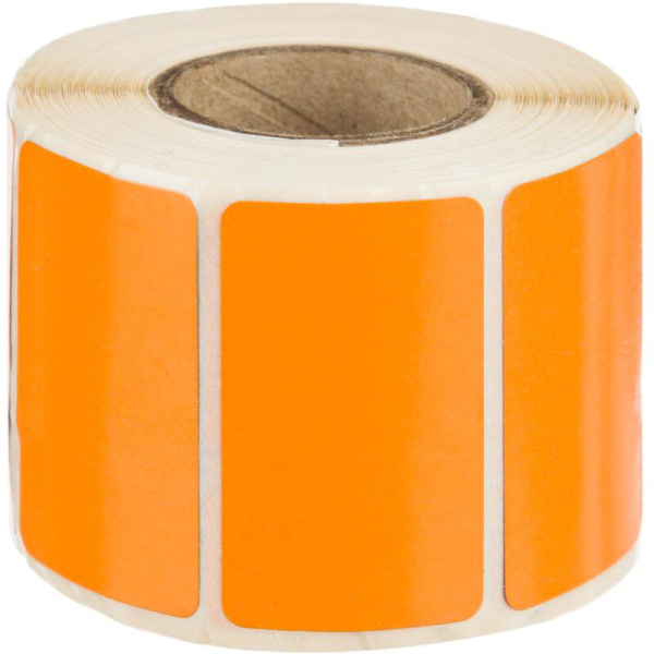 Термоэтикетки 37х22 мм ТОП оранжевые (диаметр втулки 25 мм, 7 рулонов по  500 этикеток)