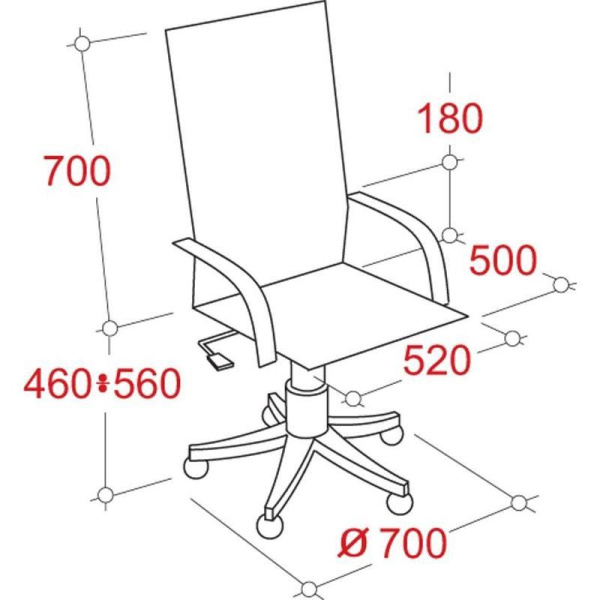 Кресло для руководителя Easy Chair CS-608Е черное (натуральная кожа с компаньоном, пластик)