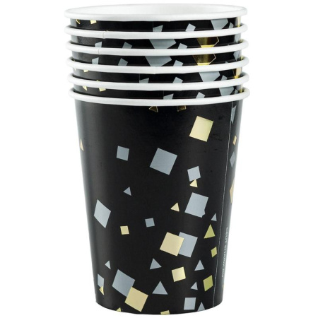 Стакан одноразовый Веселая Затея Конфетти Party бумажный с рисунком 250  мл 6 штук в упаковке