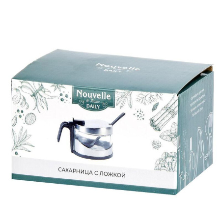 Сахарница Nouvelle Daily стеклянная 250 мл с ложкой