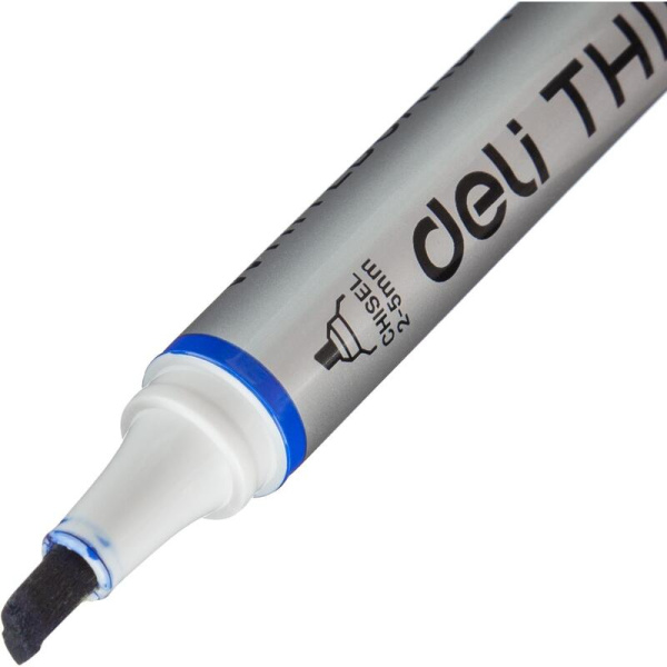 Маркер для белых досок Deli Think синий (толщина линии 2-5 мм) скошенный  наконечник