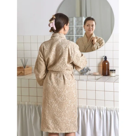 Халат махровый Комус Roesia 54 (XXL) бежевый