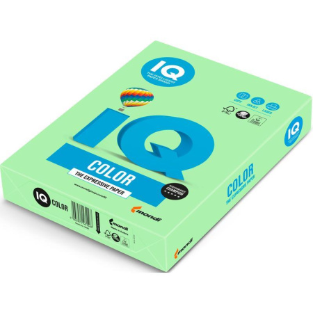 Бумага цветная IQ Color (А4, 80 г/кв.м, MG28-зеленый, 500 листов)