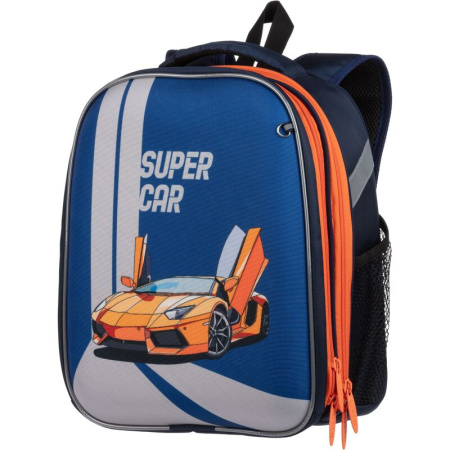 Ранец Комус Класс Light Super car синий с двумя отделениями