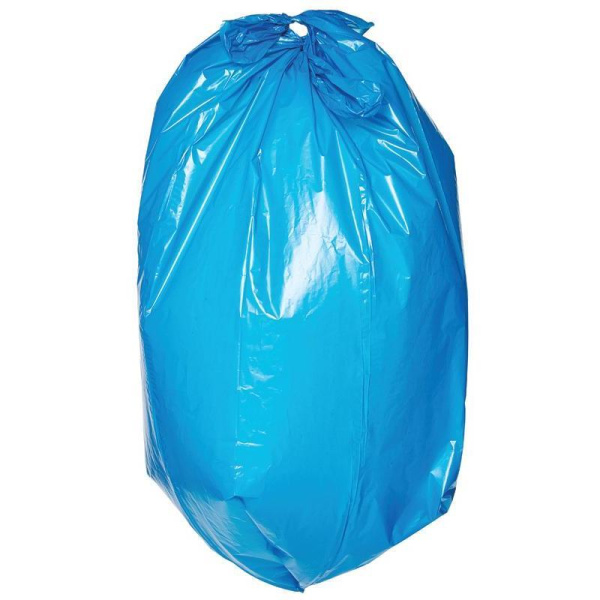 Мешки для мусора на 120 литров с завязками Paclan multitop синие (25 мкм, в рулоне 15 штук 70x120 см)