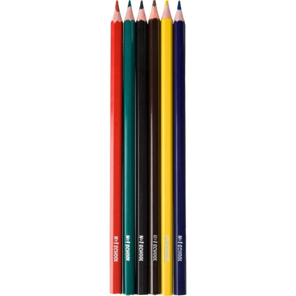 Карандаши цветные №1 School Отличник 6 цветов шестигранные (дизайн  универсальный)