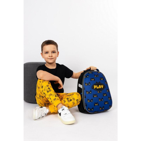 Ранец №1 School Easy Play анатомический черный с одним отделением