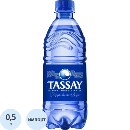 Вода минеральная Tassay столовая газированная ПЭТ 0.5 л Вода минеральная Tassay столовая газированная ПЭТ 0.5 л