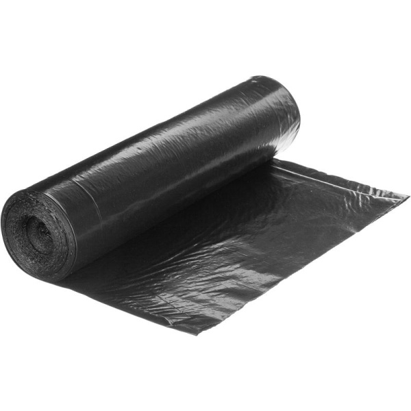 Мешки для мусора на 360 л Ромашка черные (ПВД, 30 мкм, в рулоне 10 штук,  120х160 см)