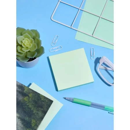 Стикеры Комус 76x76 мм пастельные салатовые (1 блок, 100 листов)