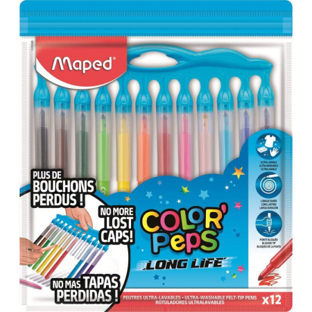 Фломастеры Maped Color'peps long life 12 цветов Фломастеры Maped Color'peps long life 12 цветов