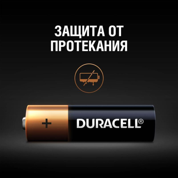 Батарейки Duracell Basic пальчиковые AA LR6 (2 штуки в упаковке)
