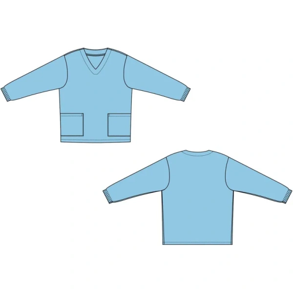 Костюм для пищевого производства м05-КБР голубой тиси с длинным рукавом  (120 г/кв.м, размер 44-46, рост 170-176)