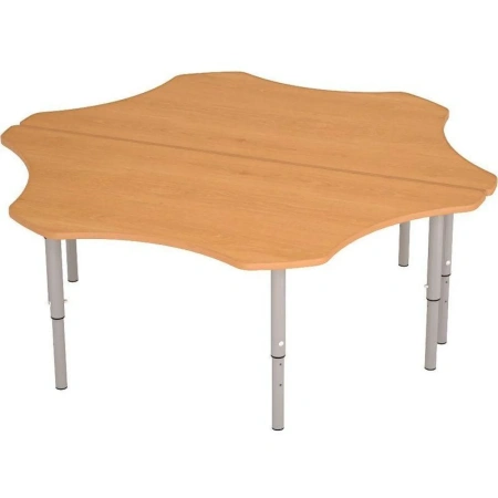 Стол-ромашка на регулируемых ножках М-86-1 (бук/серый, 1404х1404х580 мм)