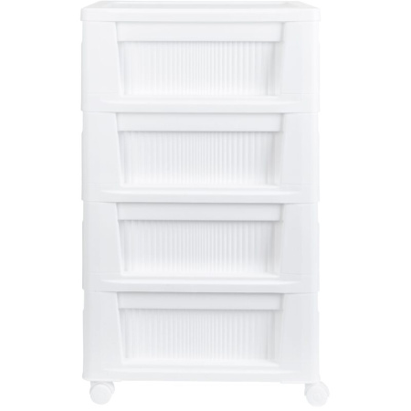 Комод на колесах Econova Velvet (белый, 300х385х690 мм)