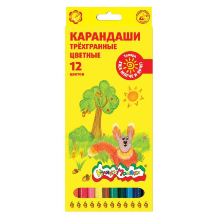 Карандаши цветные Каляка-Маляка 12 цветов трехгранные Карандаши цветные Каляка-Маляка 12 цветов трехгранные