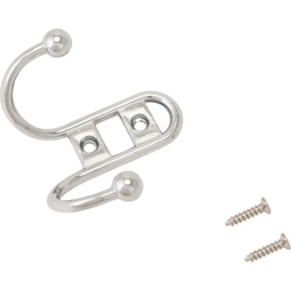 Вешалка настенная Стандарт 208 B CP хром (73х34х60 мм, 2 крючка)