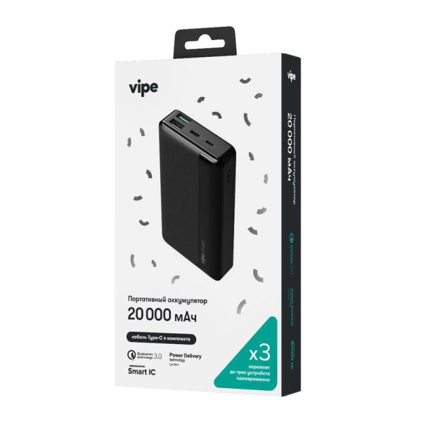 Внешний аккумулятор Vipe VPPB20KPD2QCBLK 20000 мАч (черный)
