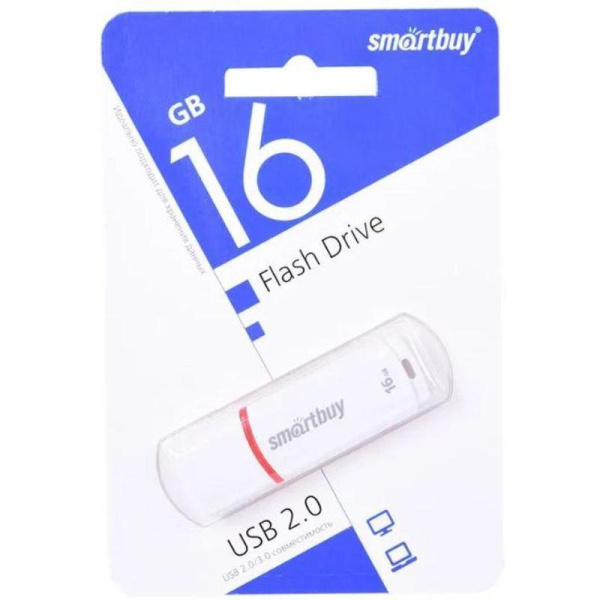 Флеш-память USB 2.0 16 Гб SmartBuy Crown (SB16GBCRW-W)