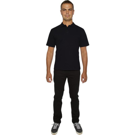 Рубашка поло мужская синяя с короткими рукавами (размер XL, 220 г/кв.м) Рубашка поло мужская синяя с короткими рукавами (размер XL, 220 г/кв.м)