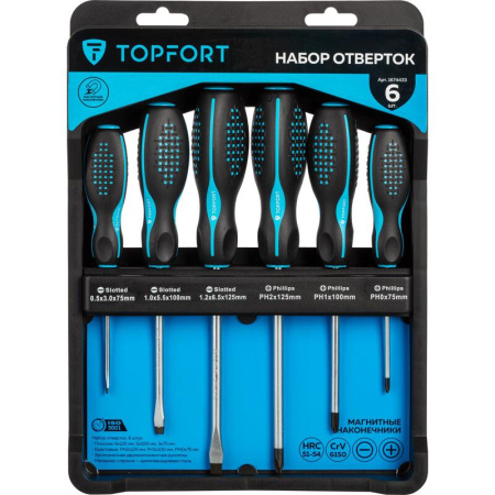 Набор отверток TOPFORT 6 штук