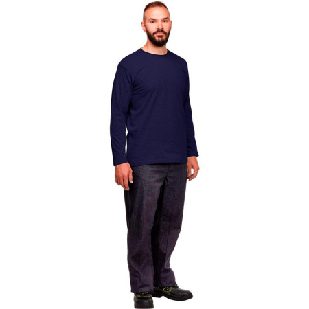 Футболка темно-синяя длинный рукав 100% хлопок M (44-46) Футболка темно-синяя длинный рукав 100% хлопок M (44-46)