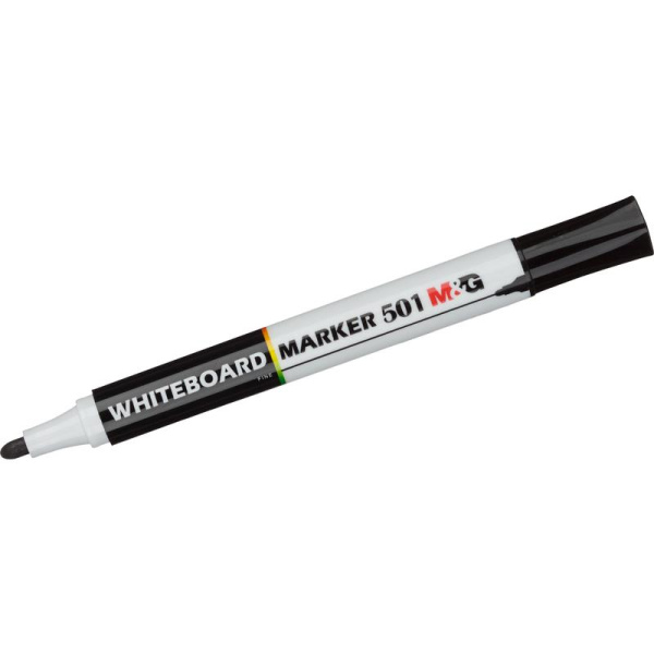 Маркер для белых досок M&G черный (толщина линии 0.7-2.3 мм)  круглый наконечник