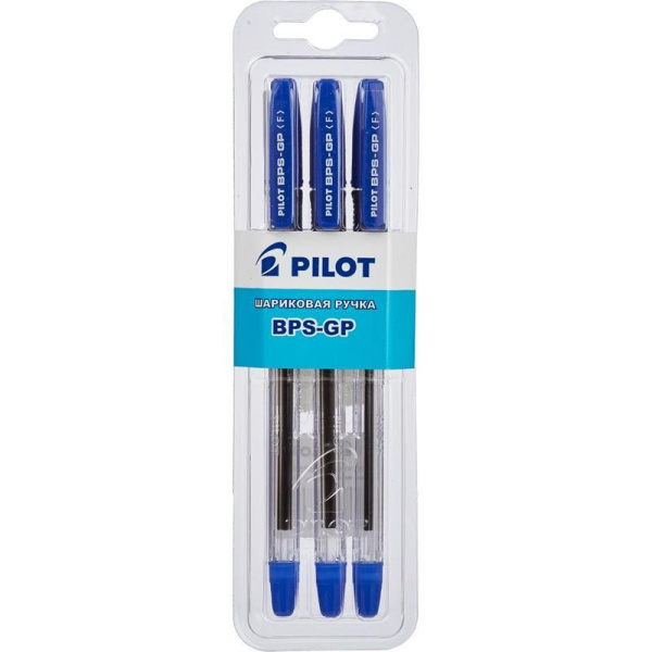 Ручка шариковая PILOT BPS-GP-Fс рез.манжет.синяя 0,32мм 3шт/уп.