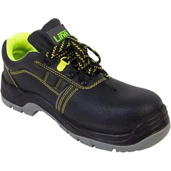 Полуботинки рабочие летние Line ПУ-ТПУ из микрофибры с металлическим  подноском черные размер 38