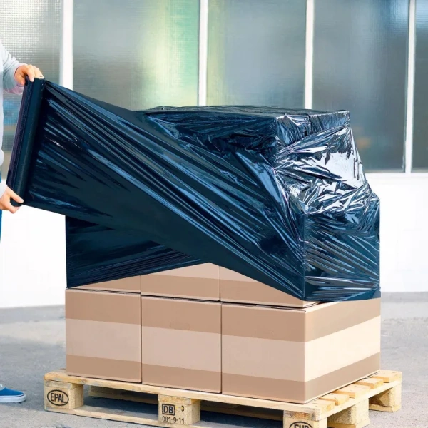 Стрейч-плёнка для ручной упаковки 2 кг 20 мкм x 500 мм x 217 м чёрная  вторичное сырьё (6 штук в упаковке)