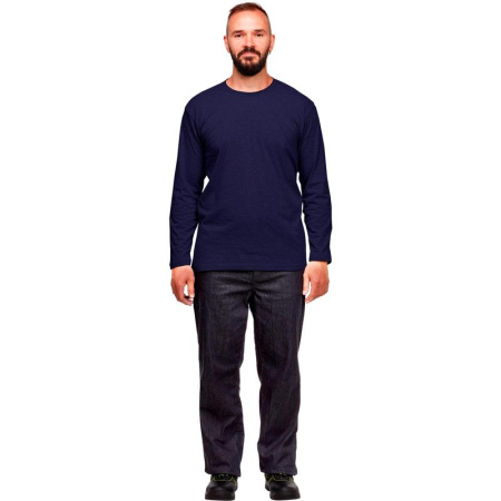 Футболка темно-синяя длинный рукав 100% хлопок M (44-46) Футболка темно-синяя длинный рукав 100% хлопок M (44-46)
