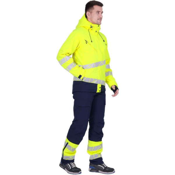 Куртка рабочая зимняя мужская Active с СОП синяя/желтая из ткани Protect  (размер 52-54, рост 182-188)