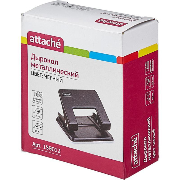 Дырокол Attache WD204 до 16 листов черный