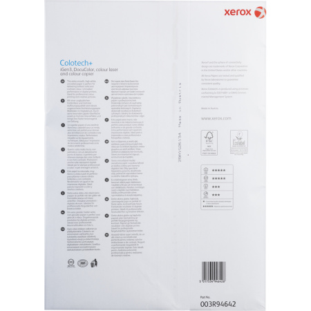 Бумага для цветной лазерной печати Xerox Colotech + ( A3, 90 г/кв.м, 500  листов, 003R94642)