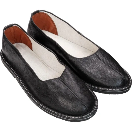 Тапочки кожаные (чувяки) черные размер 37