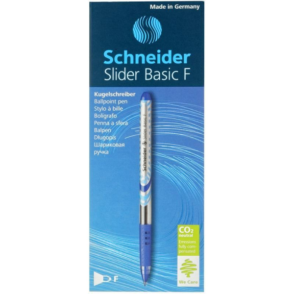 Ручка шариковая неавтоматическая Schneider SliderBasic синяя (толщина  линии 0.4 мм)