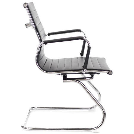 Конференц-кресло Everprof Leo CF черное (экокожа, металл серебро)