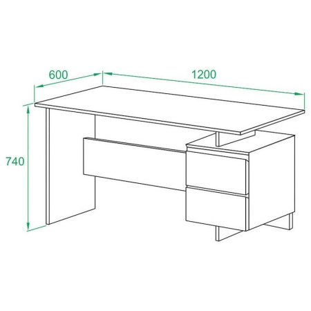 Стол компьютерный Сокол СПм-19 (серый/белый, 1200х600х740 мм)