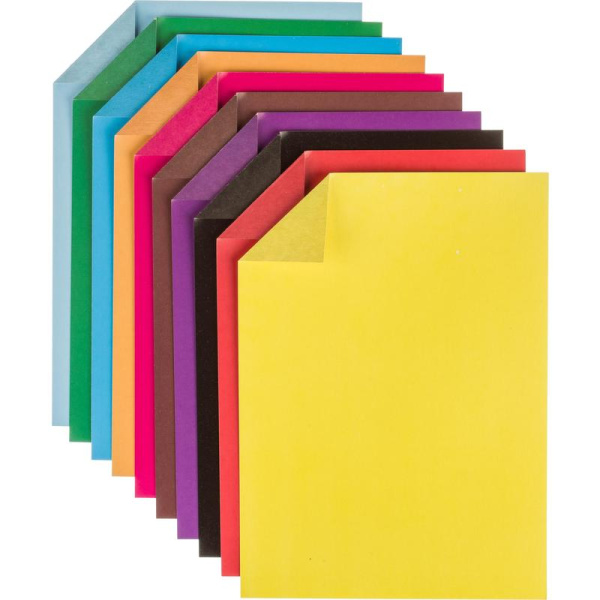 Картон цветной двухсторонний №1 School (А4, 10 листов,10 цветов,  мелованный)