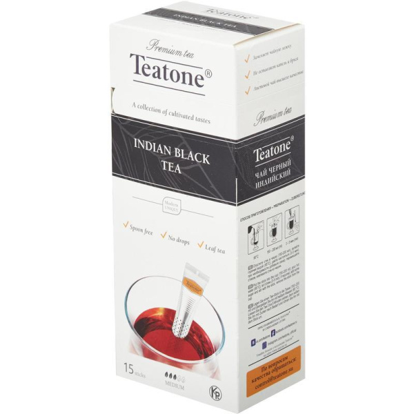 Чай Teatone Black tea черный 15 стиков