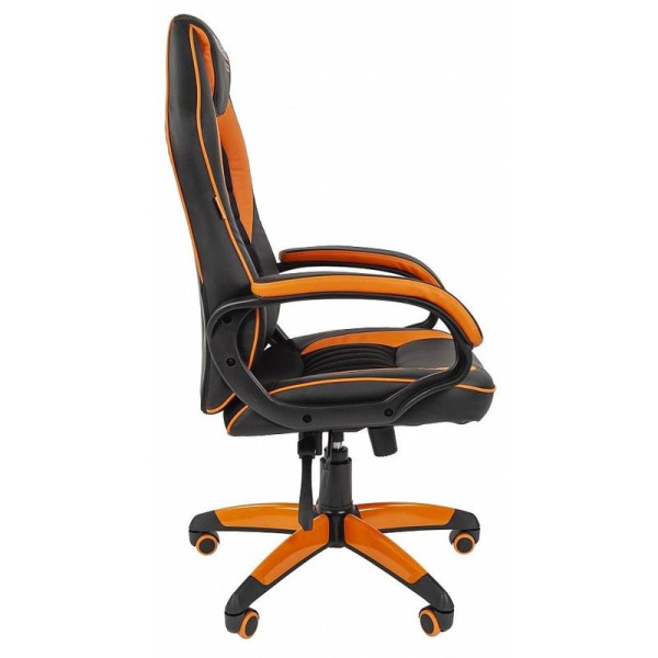 Кресло игровое Chairman Game 16 оранжевое/черное (экокожа/ткань, пластик)