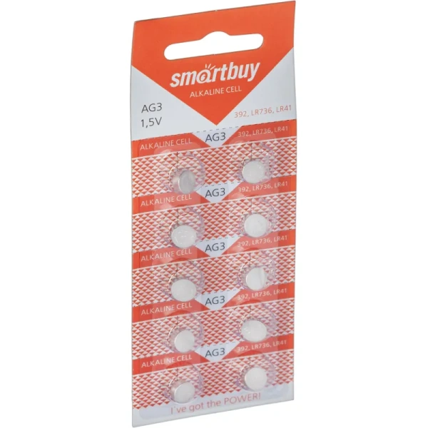 Батарейки Smartbuy таблетка AG3-10B (10 штук в упаковке) Батарейки Smartbuy таблетка AG3-10B (10 штук в упаковке)