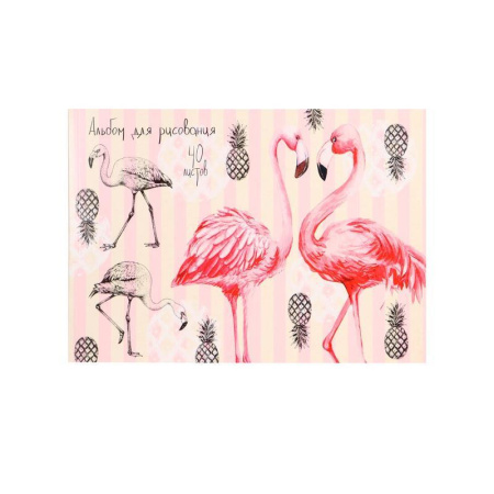Альбом для рисования Проф-пресс Ананасы и фламинго А4 40 листов