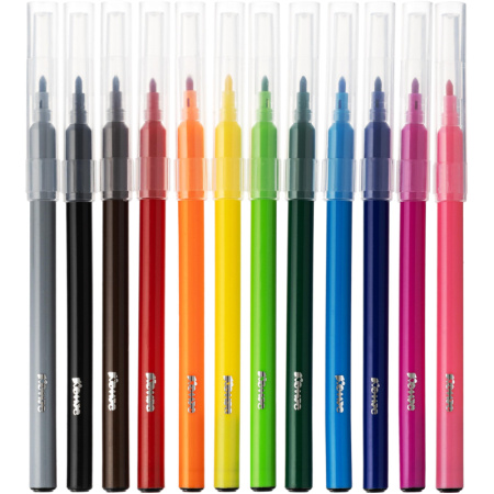 Фломастеры Комус Класс Максики 12 цветов с вентилируемыми колпачками  смываемые Фломастеры Комус Класс Максики 12 цветов с вентилируемыми колпачками  смываемые