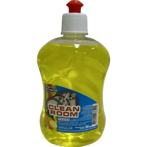 Средство для мытья посуды Clean Room Лимон жидкость 0.5 л с дозатором